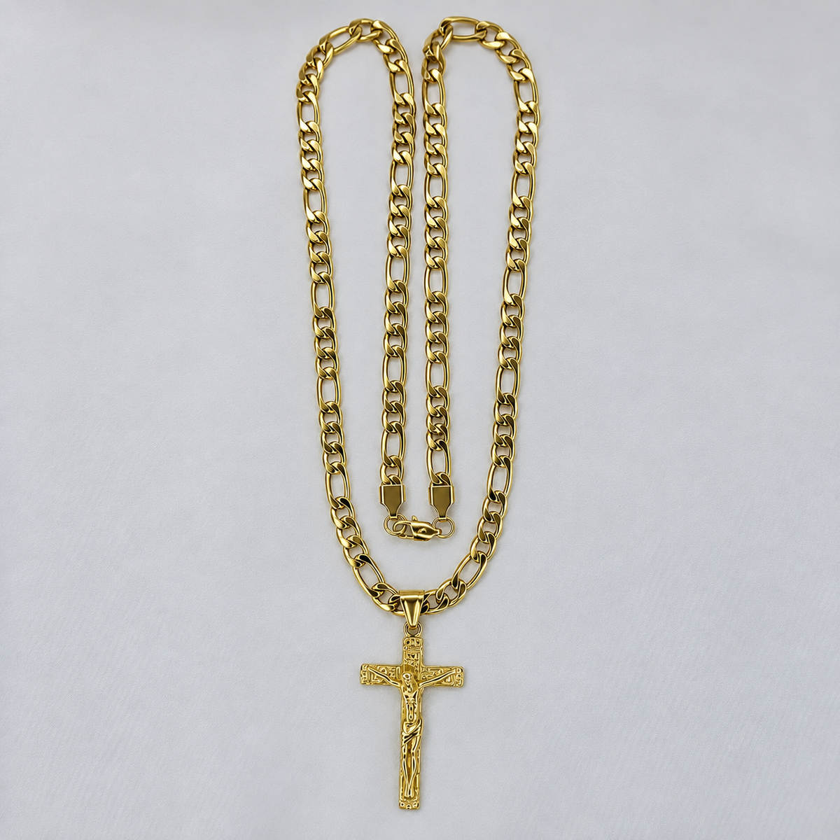 Cadena Cartier + Dije Cristo - Hombre