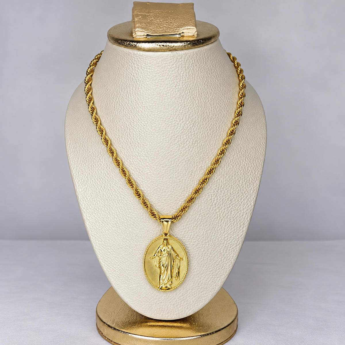 Cadena Lazo + Dije Virgen Guadalupe - Hombre