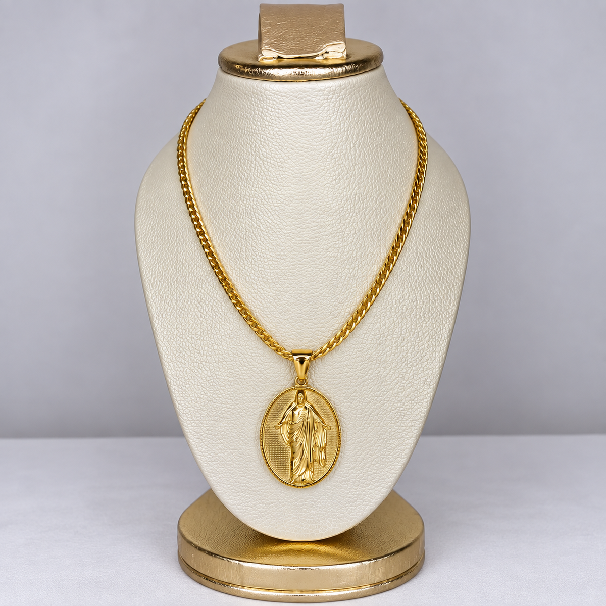 Cadena Serpiente + Dije Virgen Guadalupe - Hombre