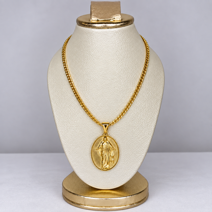 Cadena Serpiente + Dije Virgen Guadalupe - Hombre