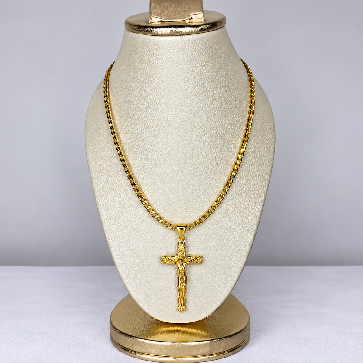 Cadena Serpiente + Dije Cristo - Hombre