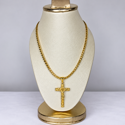 Cadena Serpiente + Dije Cristo - Hombre