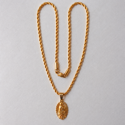 Cadena Lazo + Dije Virgen Guadalupe - Mujer