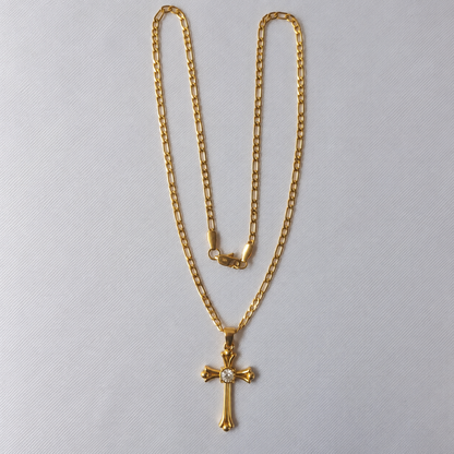 Cadena Cartier + Dije Cruz Piedra - Mujer