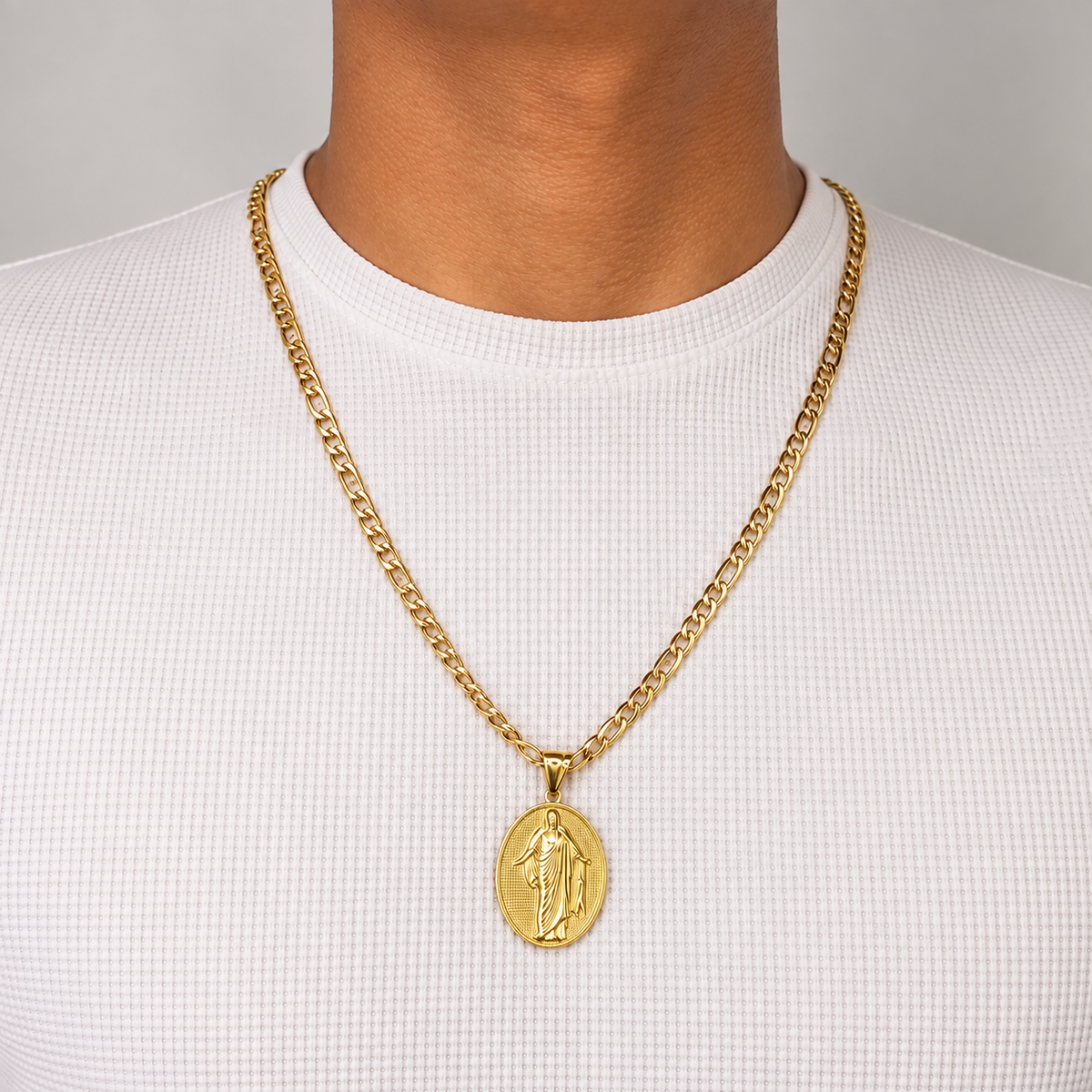 Cadena Cartier + Dije Virgen Guadalupe - Hombre