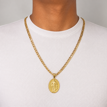 Cadena Cartier + Dije Virgen Guadalupe - Hombre