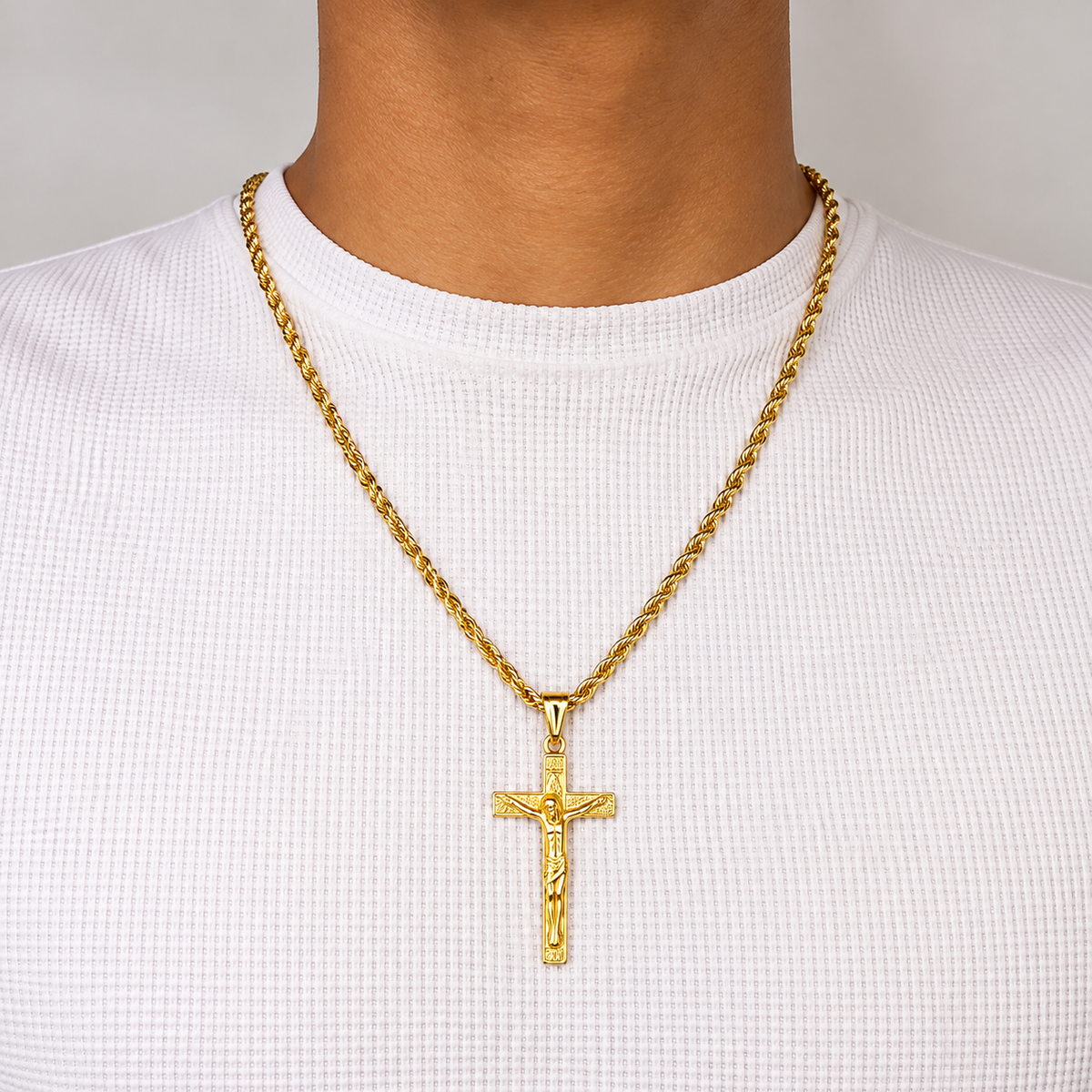Cadena Lazo + Dije Cristo - Hombre